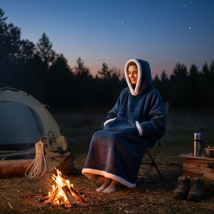 180cm Super Long Flannel Blanket Pyjamas with Sleeves Winter Hoodies Sweatshirt Women Men Pullover Fleece Giant Oversized Outdoo